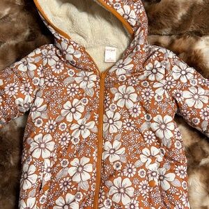 Cat & Jack Orange Floral Puffer Jacket
